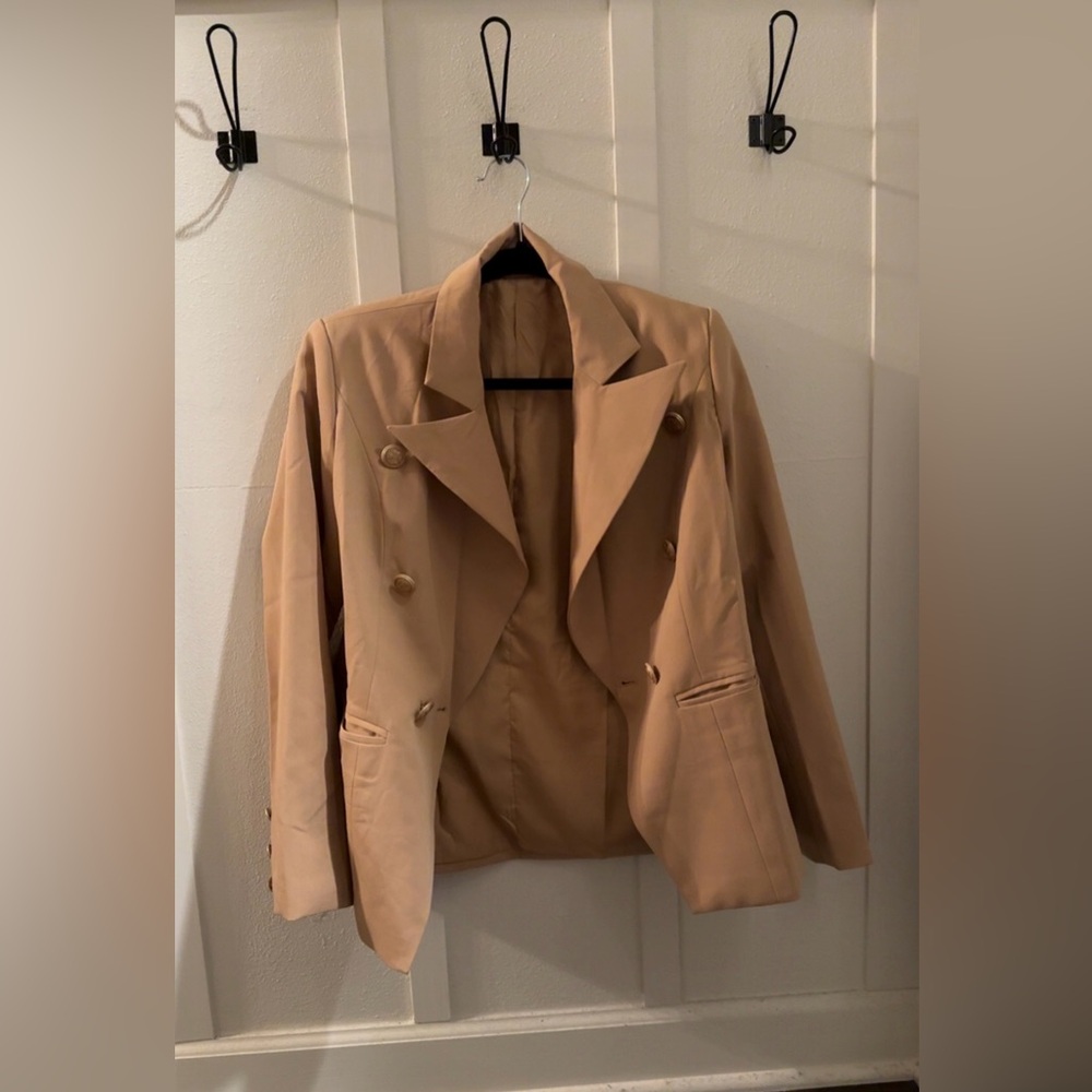 Classic Lapel Collar Buttons Work Office Jacket Women's Blazer